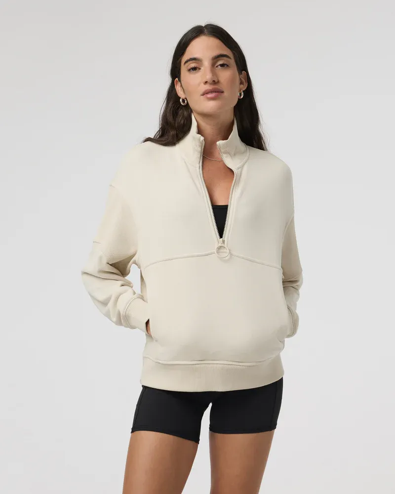 Vuori WOMEN'S SEDONA RIB HALF ZIP BONE